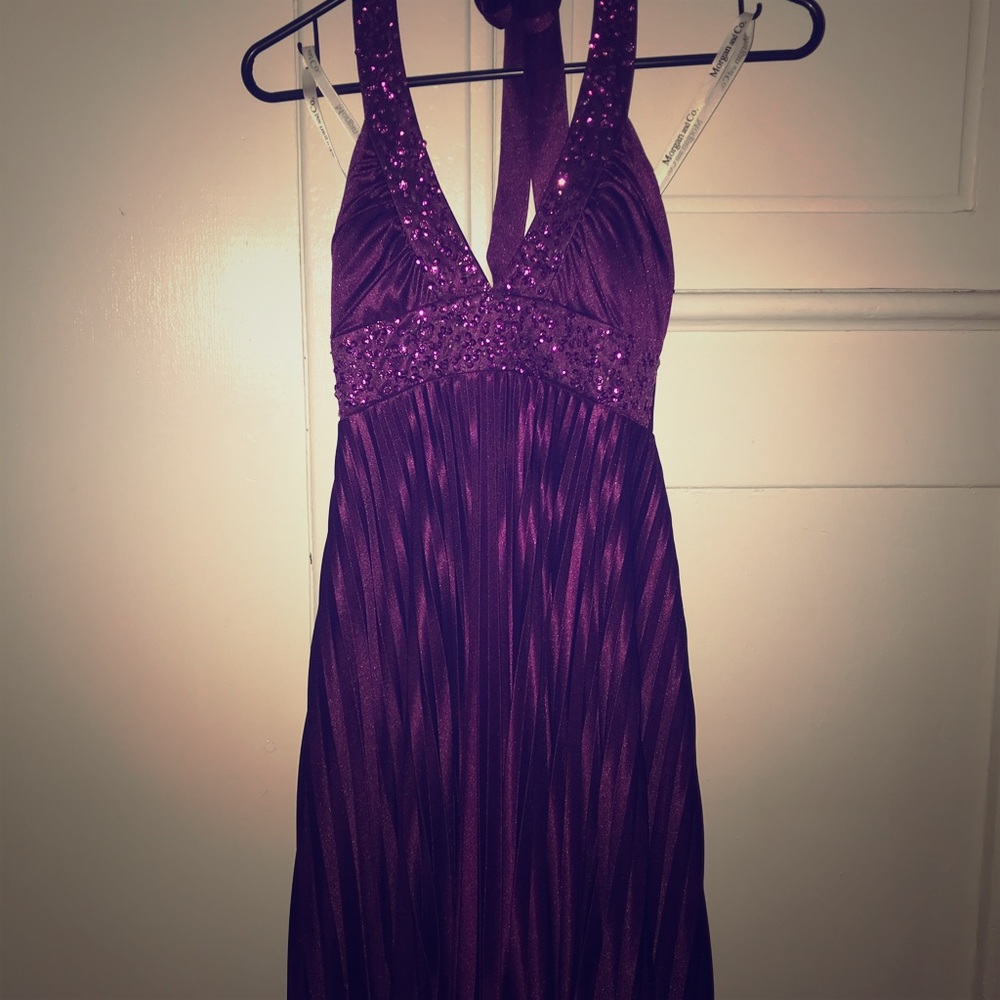 Purple sequin cocktail dress